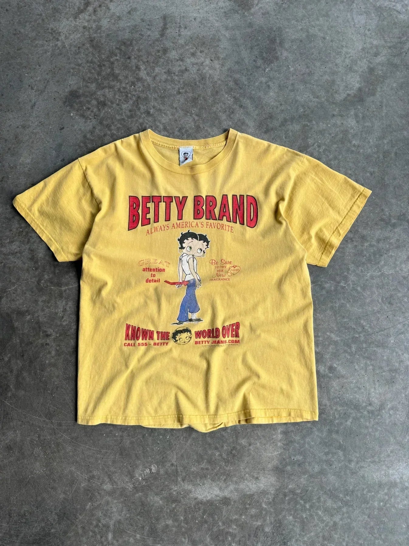 Vintage Faded Yellow Betty Distressed Tee